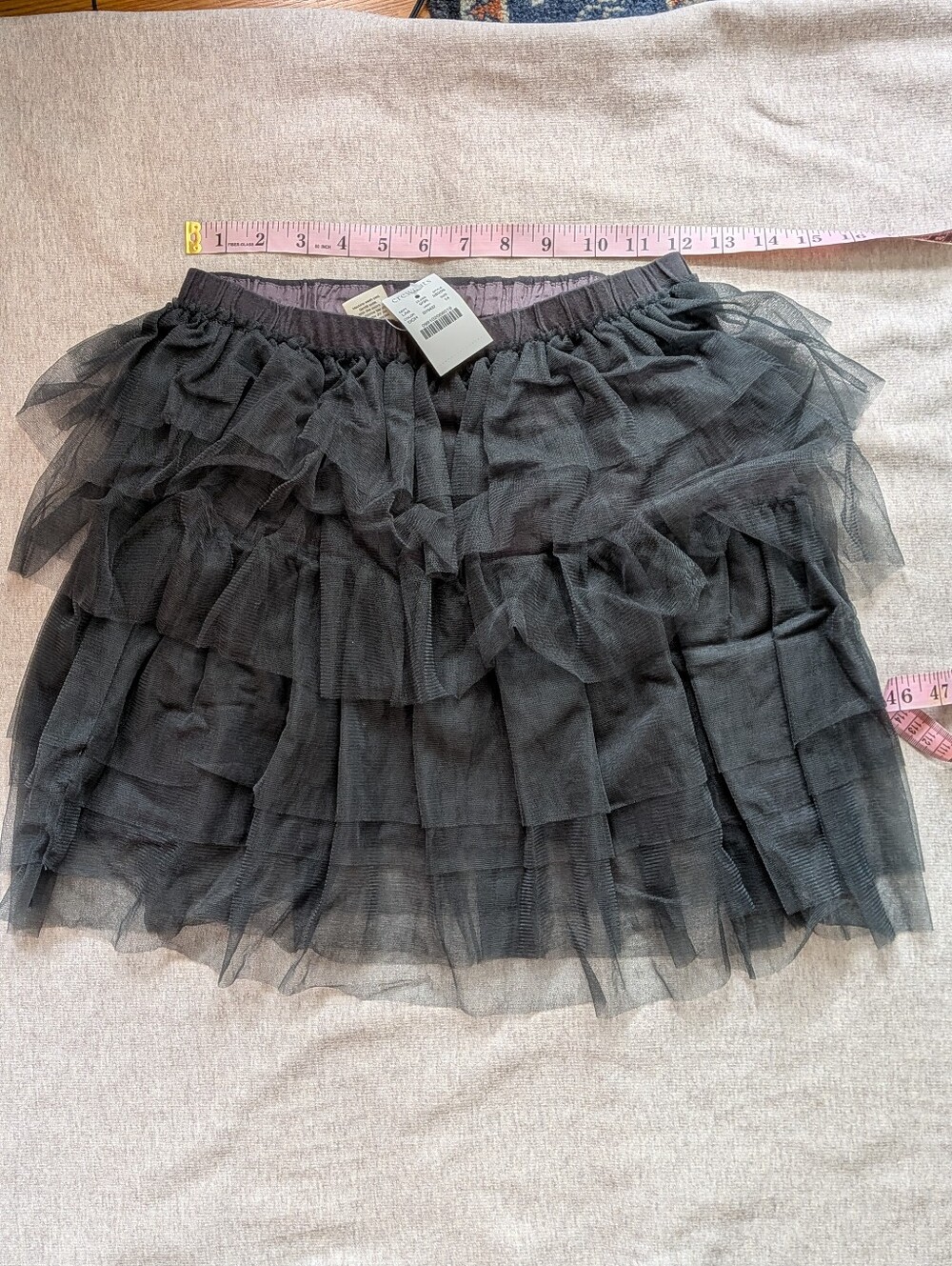 Nwt J. Crew Crewcuts Black Tiered Ruffle Mini Skirt 14